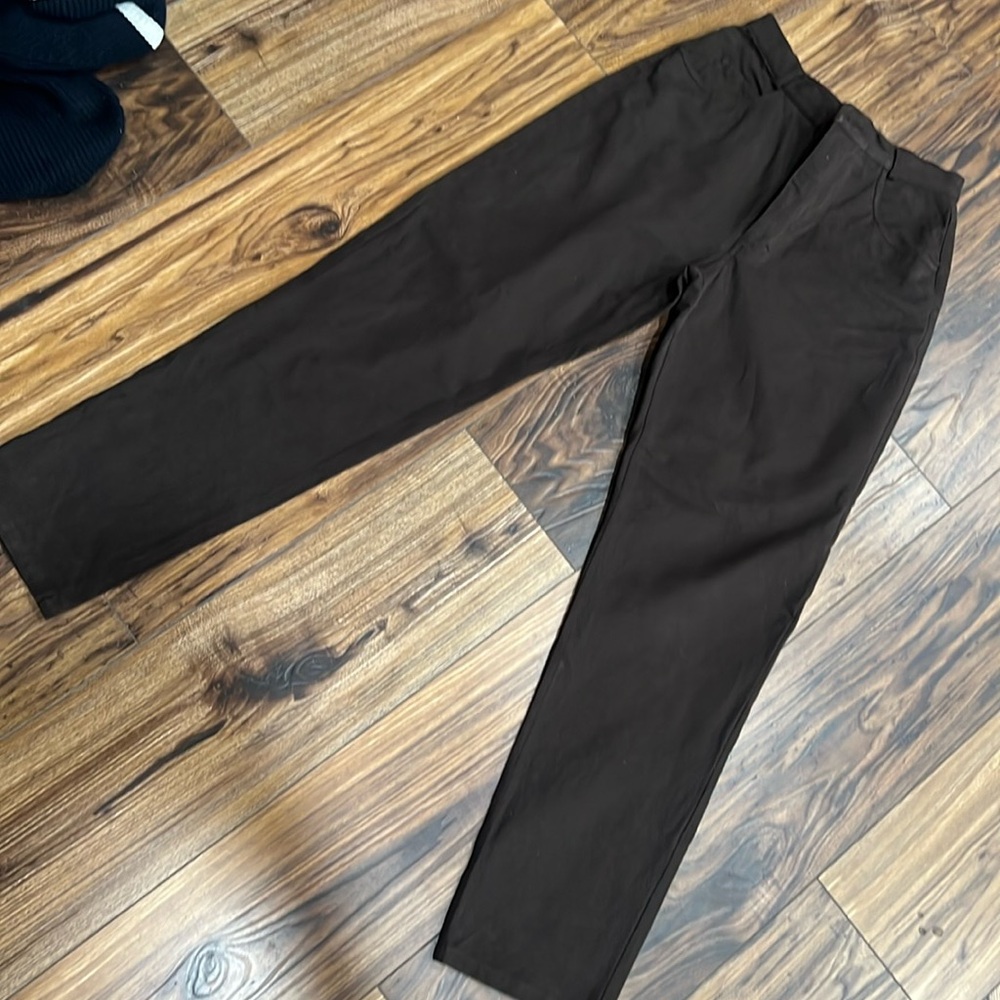 Doncaster chocolate brown high rise cotton pants/jeans, size 6